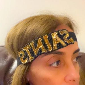 New Orleans Saints sequined and beard headband